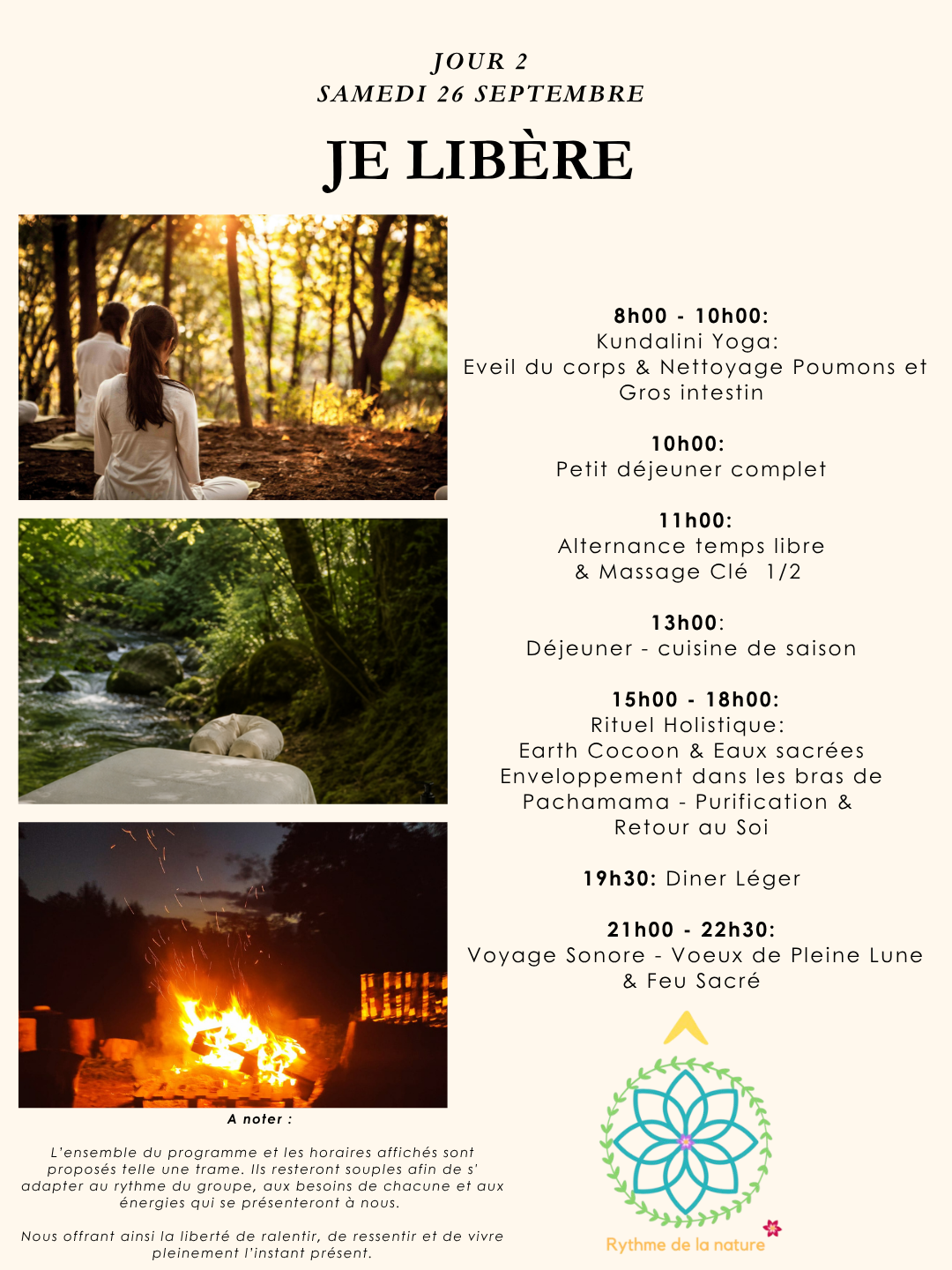 Retraite bien être yoga yin kundalini chamanique FRANCE BELGIQUE BRAME CERF NORD repas vegetarien detox