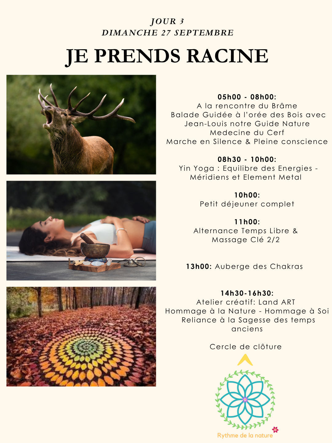 Retraite bien être yoga yin kundalini chamanique FRANCE BELGIQUE BRAME CERF NORD repas vegetarien detox